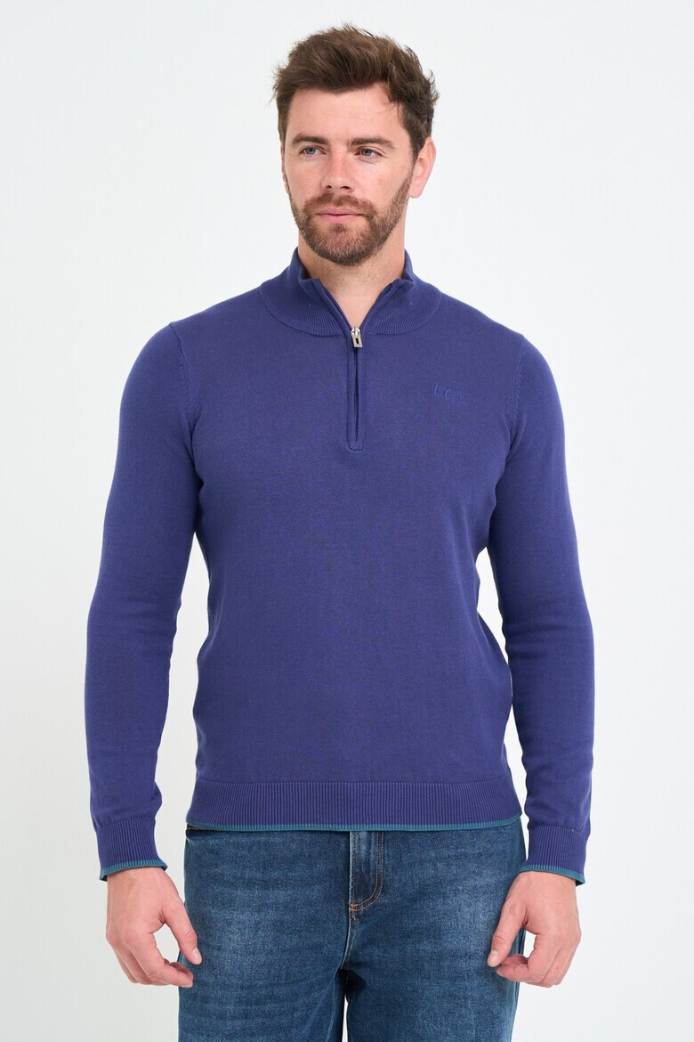 Lee Cooper Памучен пуловер с къс цип - Pepit.bg