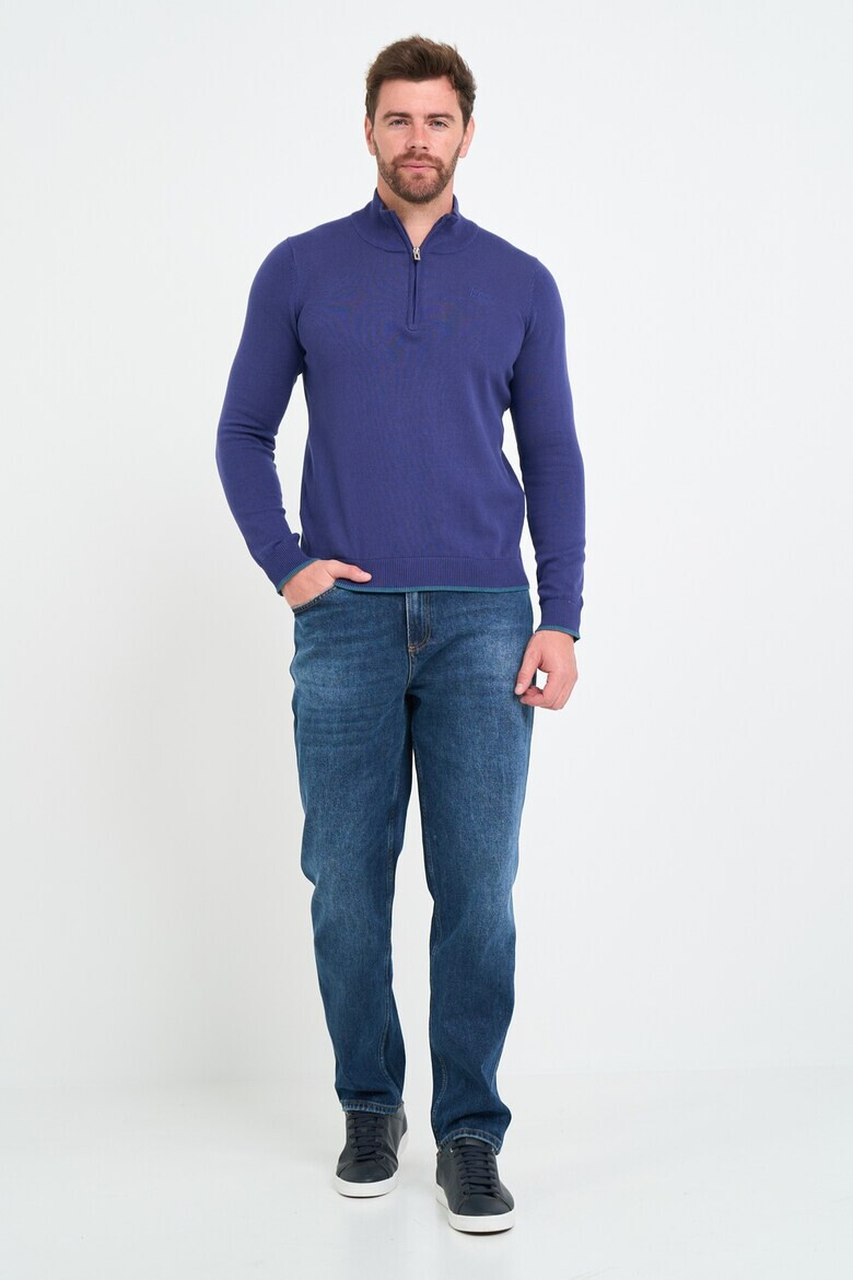 Lee Cooper Памучен пуловер с къс цип - Pepit.bg