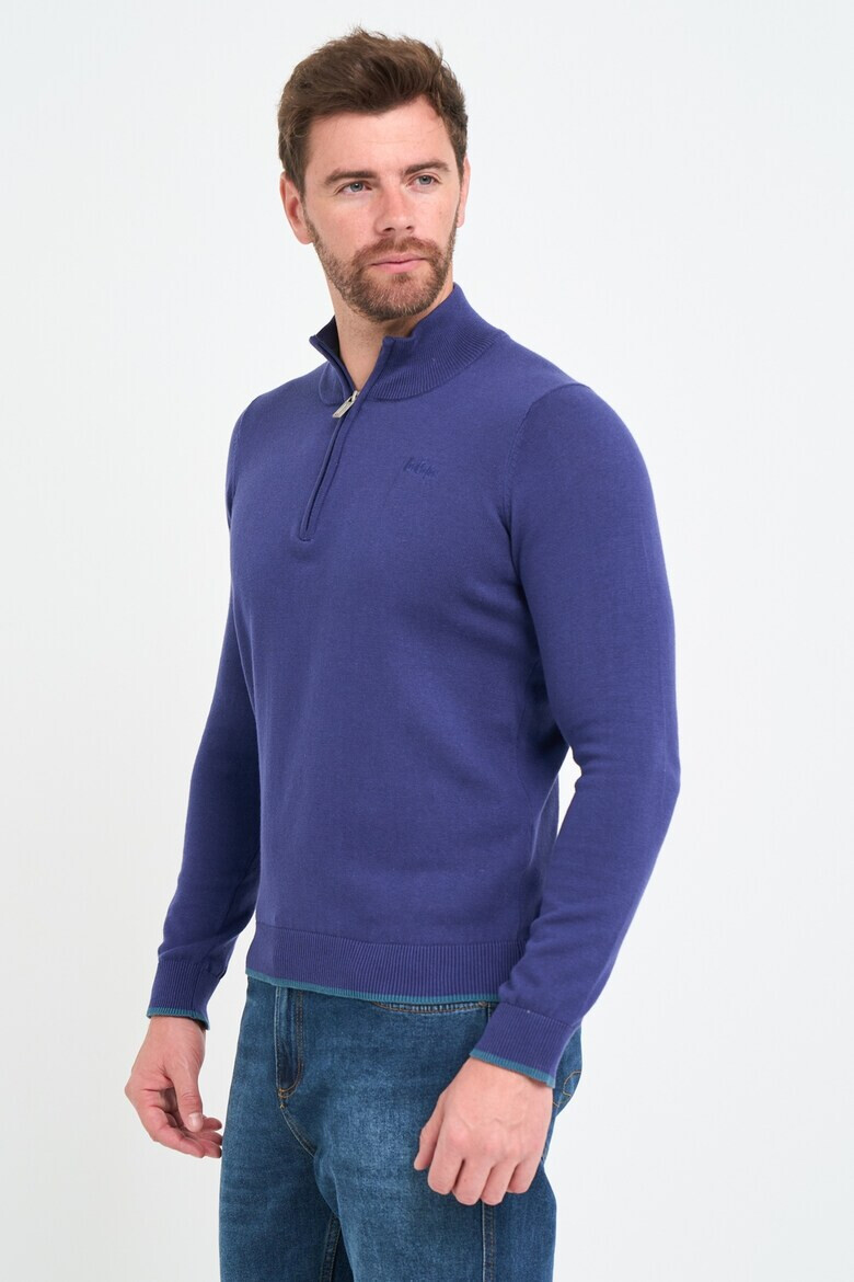 Lee Cooper Памучен пуловер с къс цип - Pepit.bg