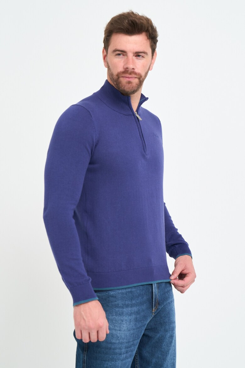 Lee Cooper Памучен пуловер с къс цип - Pepit.bg