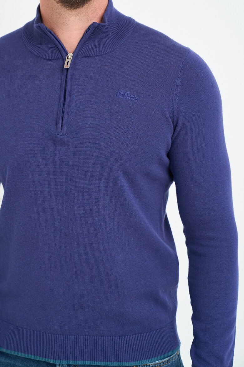 Lee Cooper Памучен пуловер с къс цип - Pepit.bg