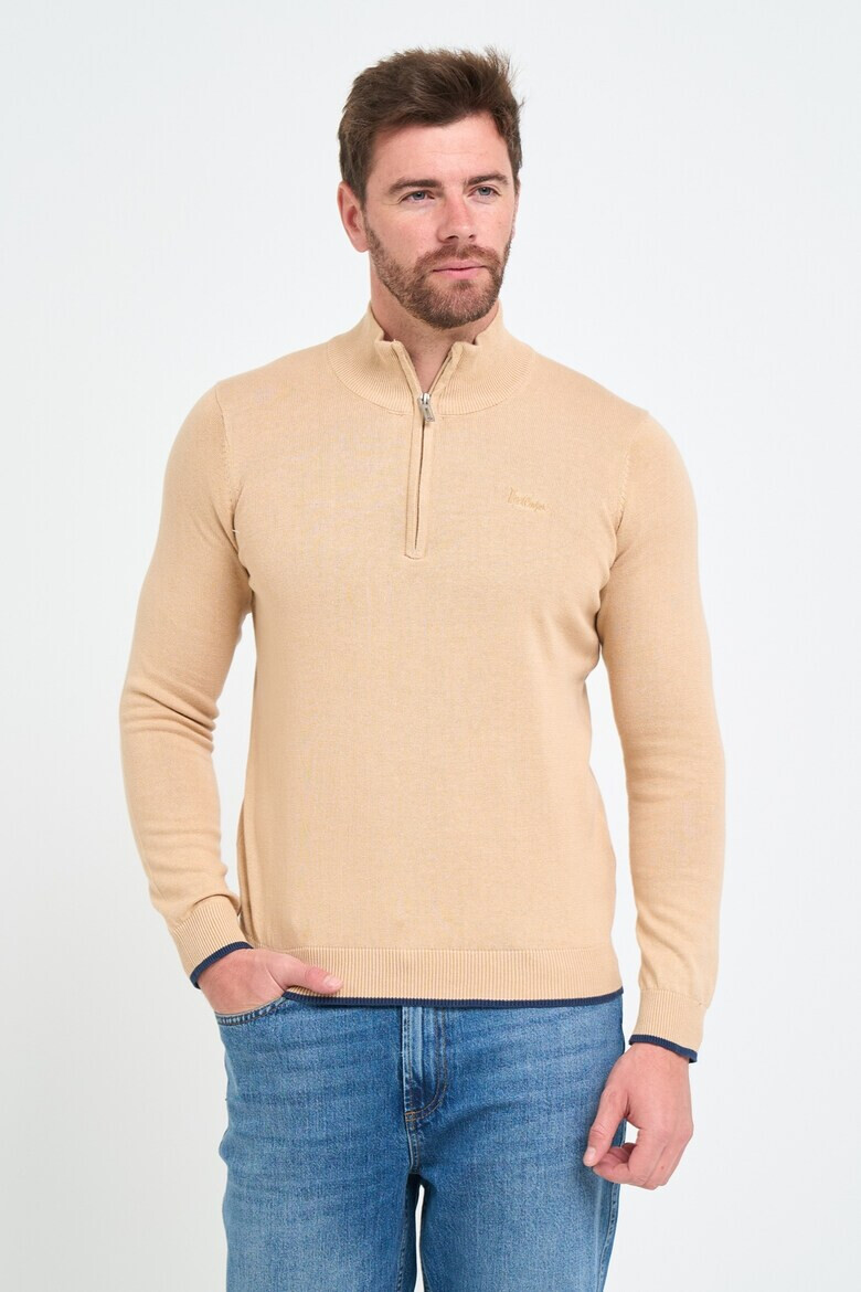 Lee Cooper Памучен пуловер с къс цип - Pepit.bg