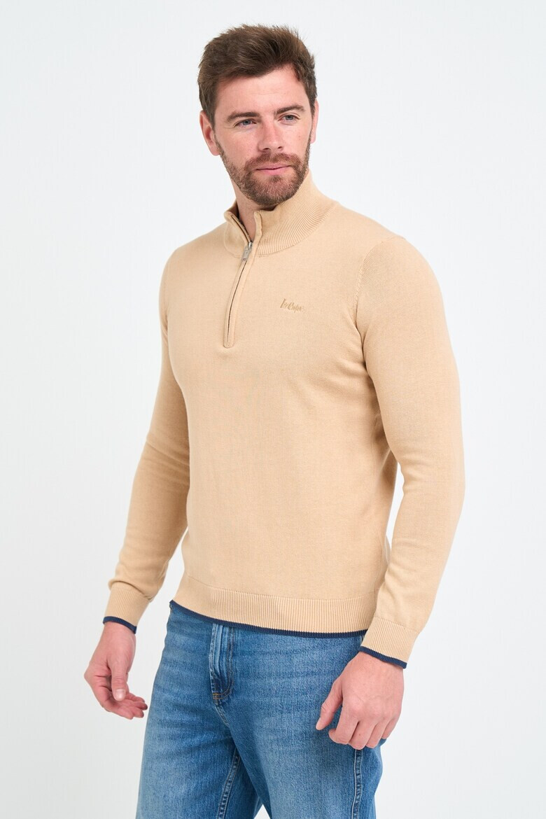 Lee Cooper Памучен пуловер с къс цип - Pepit.bg