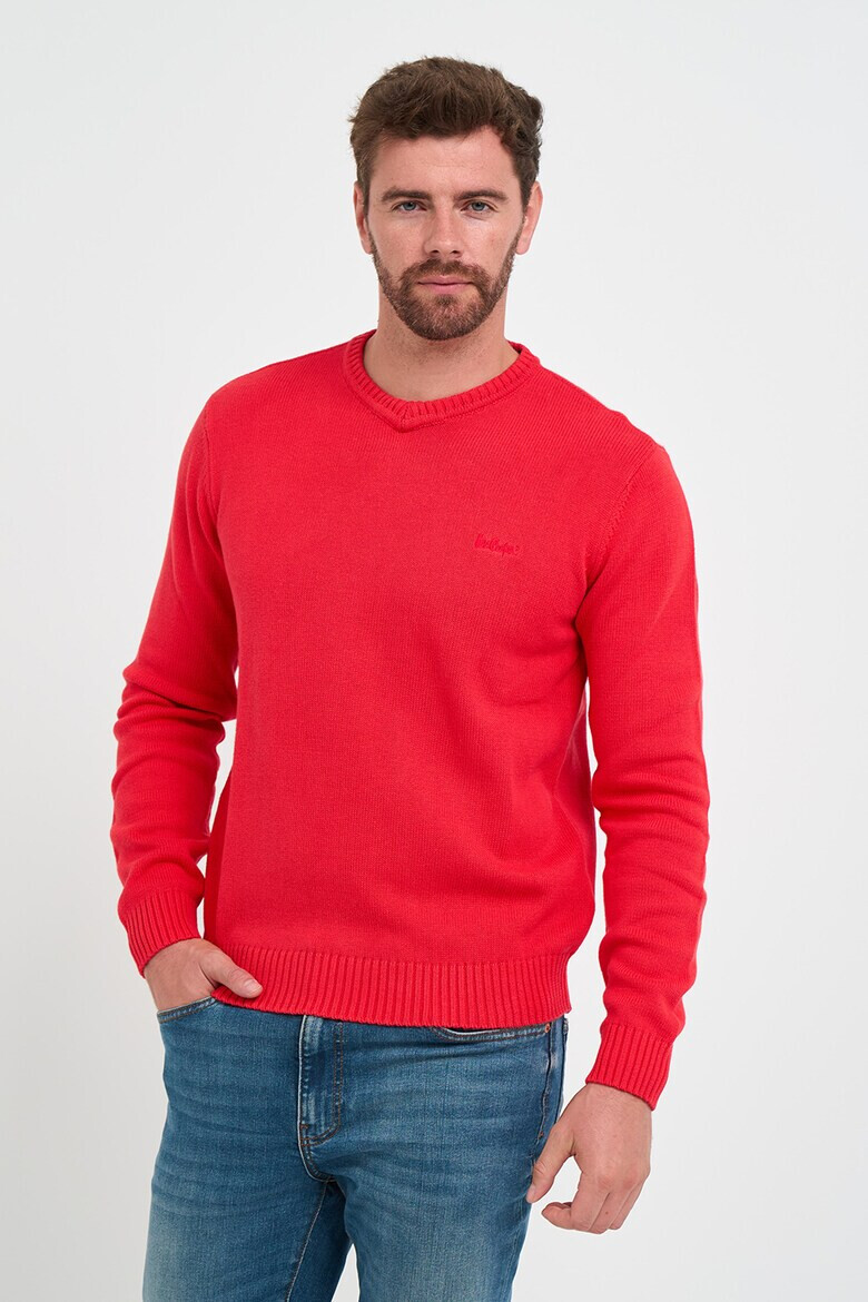 Lee Cooper Памучен пуловер с рипс - Pepit.bg