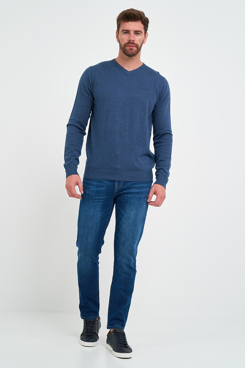 Lee Cooper Памучен пуловер с шпиц - Pepit.bg
