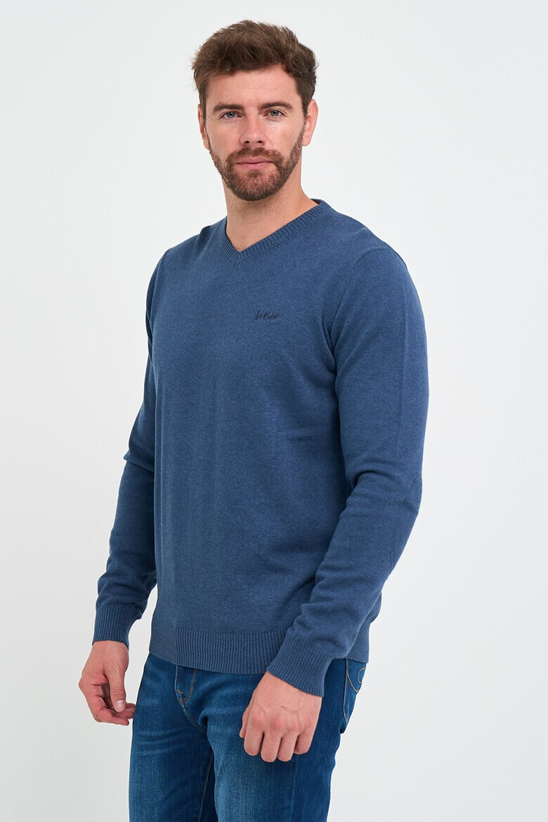 Lee Cooper Памучен пуловер с шпиц - Pepit.bg