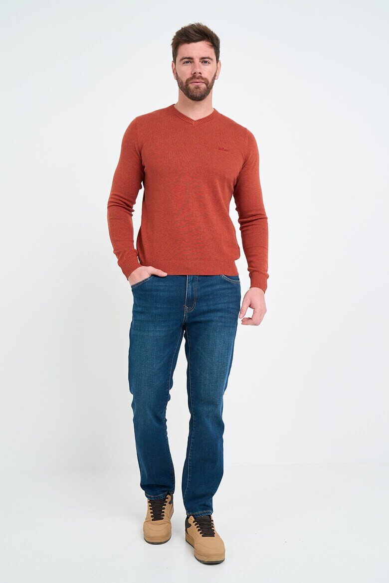 Lee Cooper Памучен пуловер с шпиц - Pepit.bg