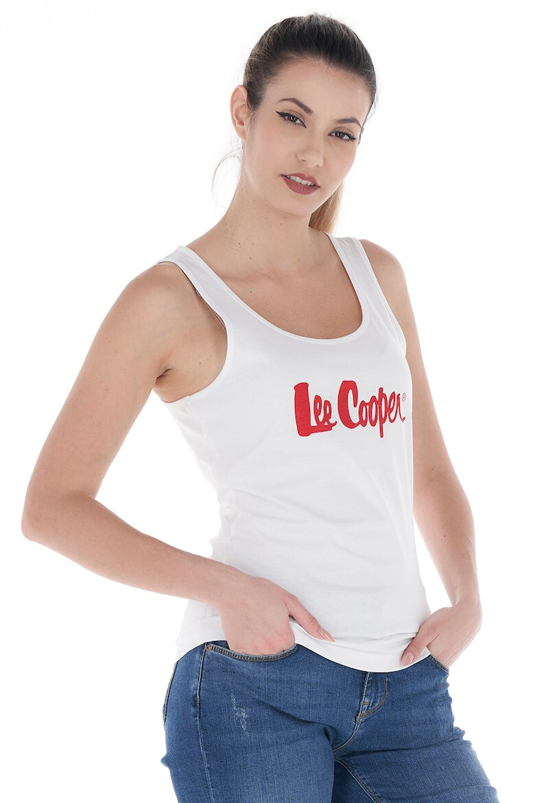 Lee Cooper Памучен топ с лого - Pepit.bg