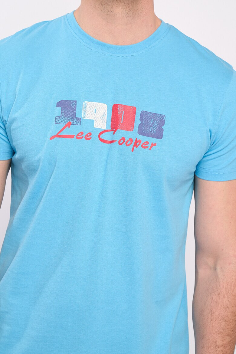 Lee Cooper Памучна тениска с овално деколте - Pepit.bg