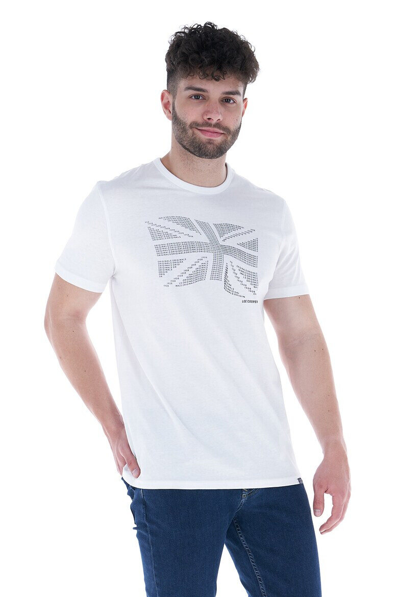 Lee Cooper Памучна тениска с овално деколте - Pepit.bg