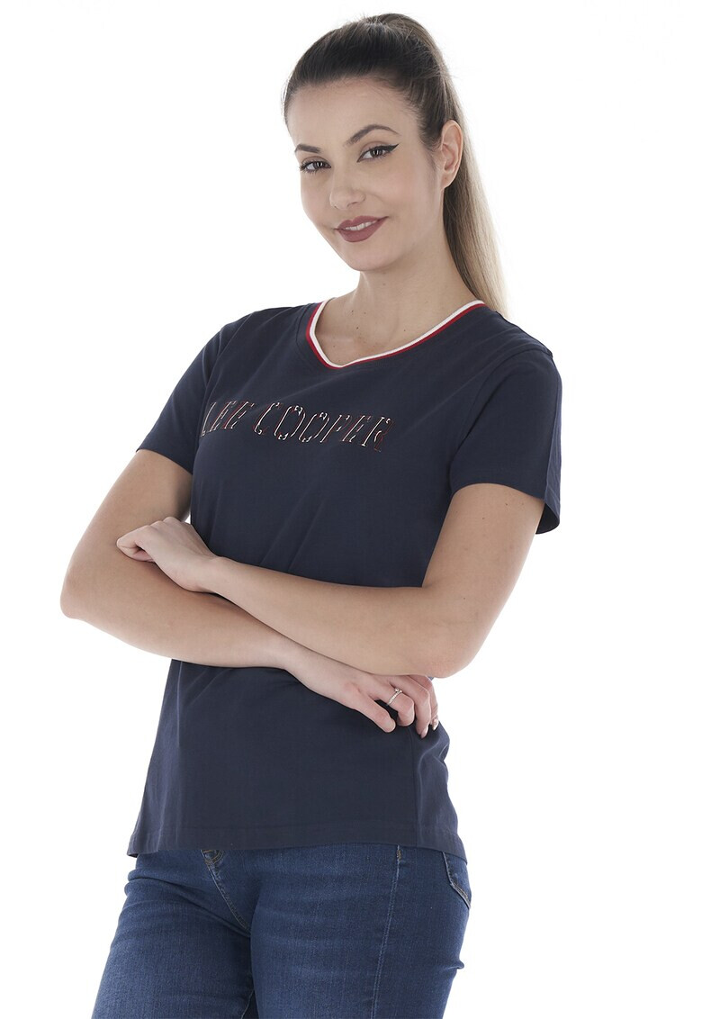 Lee Cooper Памучна тениска с овално деколте - Pepit.bg