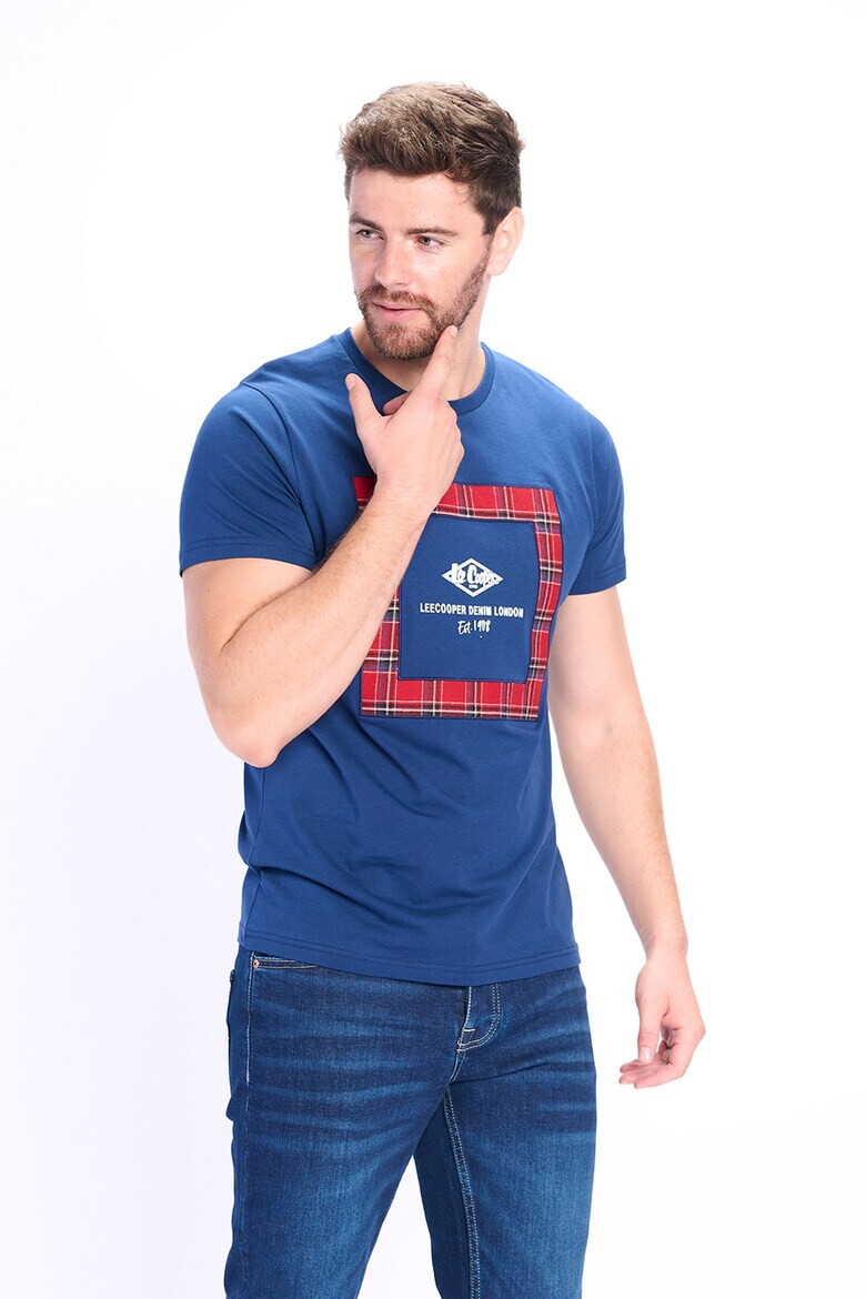 Lee Cooper Памучна тениска с овално деколте - Pepit.bg