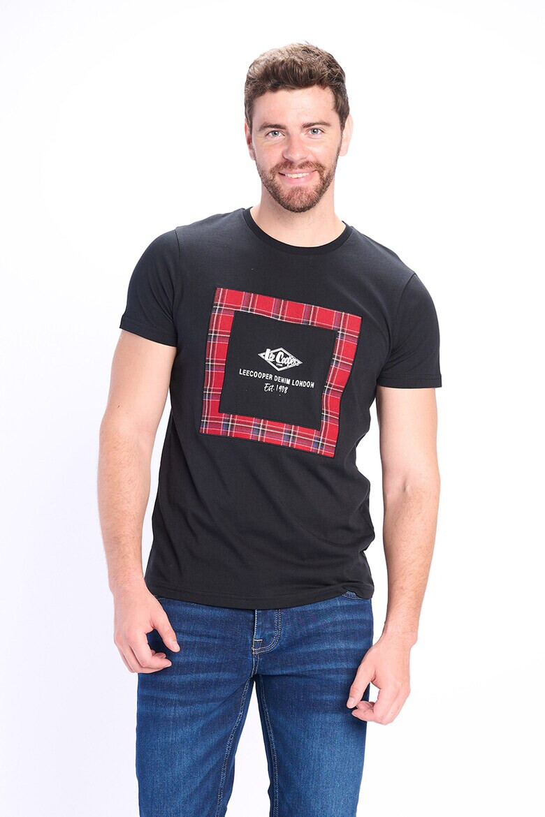 Lee Cooper Памучна тениска с овално деколте - Pepit.bg