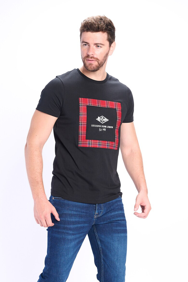 Lee Cooper Памучна тениска с овално деколте - Pepit.bg