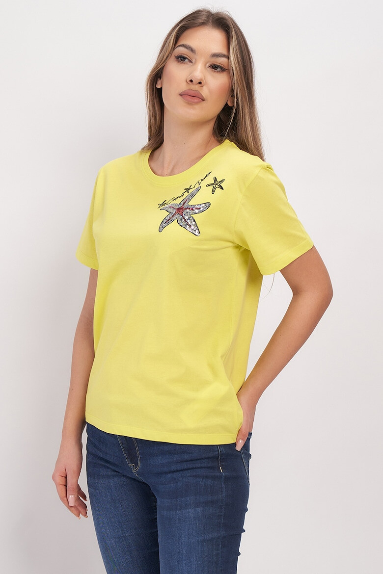 Lee Cooper Памучна тениска с пайети - Pepit.bg
