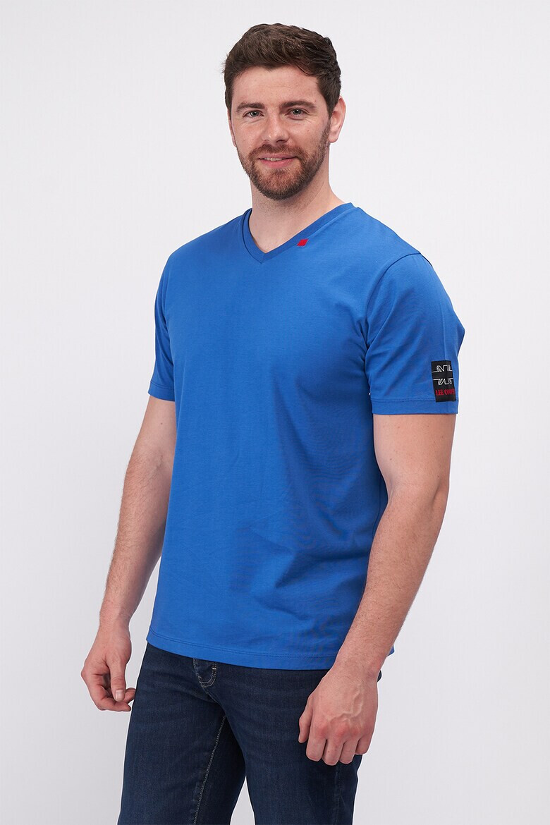 Lee Cooper Памучна тениска с шпиц - Pepit.bg