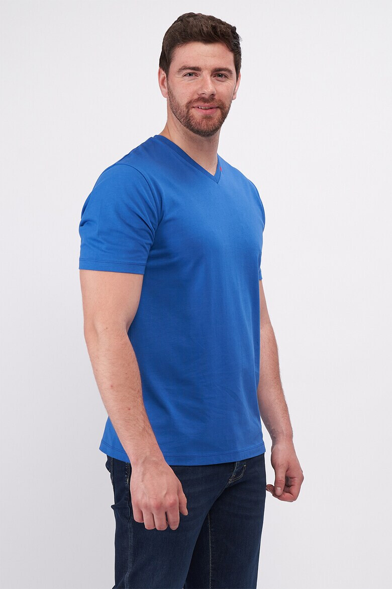 Lee Cooper Памучна тениска с шпиц - Pepit.bg