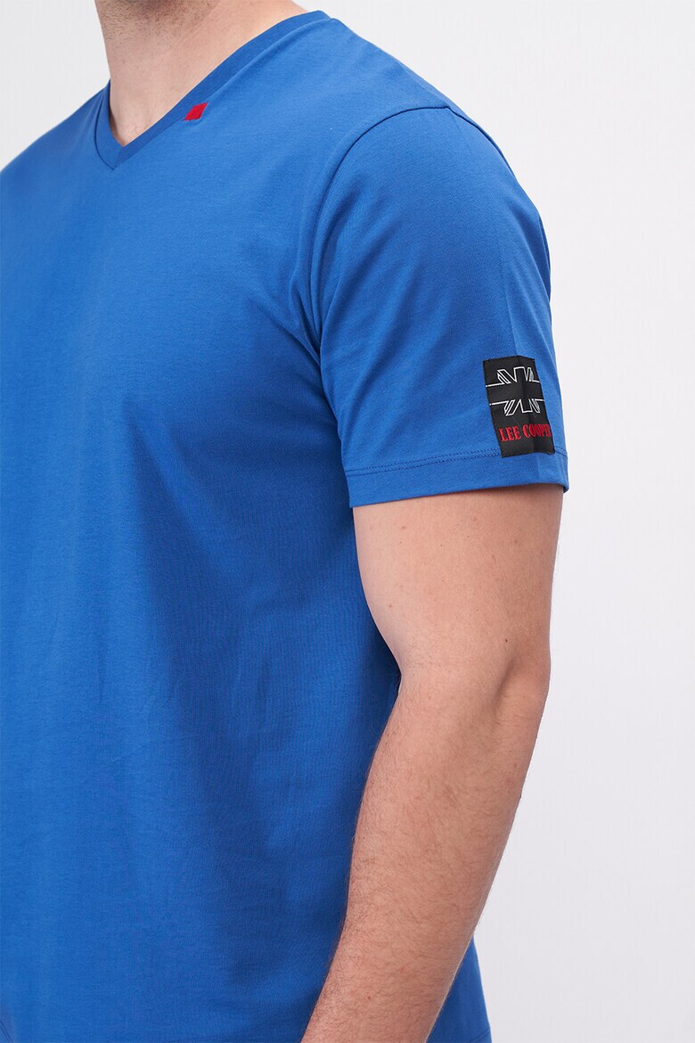 Lee Cooper Памучна тениска с шпиц - Pepit.bg