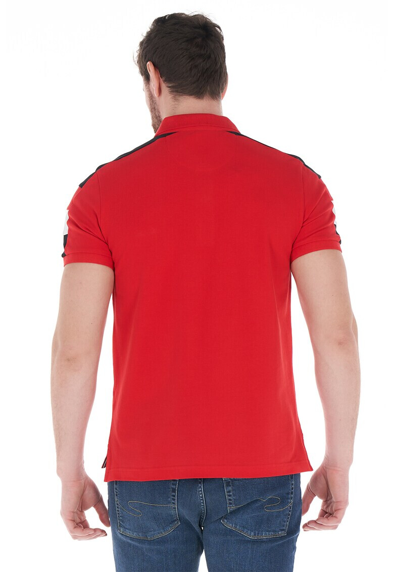 Lee Cooper Памучна тениска с яка - Червен - - Pepit.bg