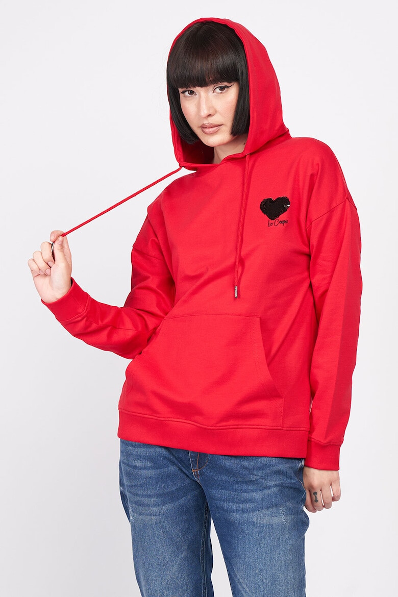 Lee Cooper Памучно худи с пайети - Pepit.bg
