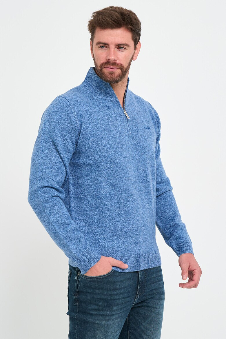 Lee Cooper Пуловер с вълна и къс цип - Pepit.bg