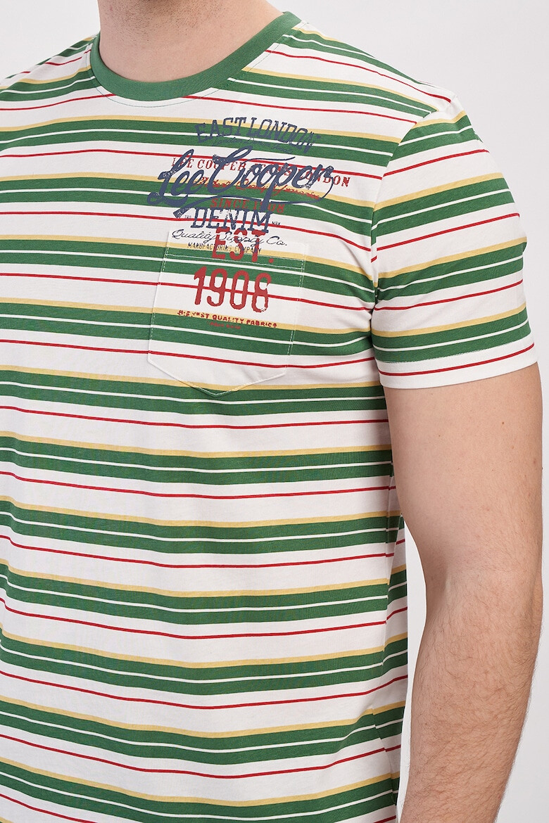 Lee Cooper Раирана тениска с джоб отпред - Pepit.bg