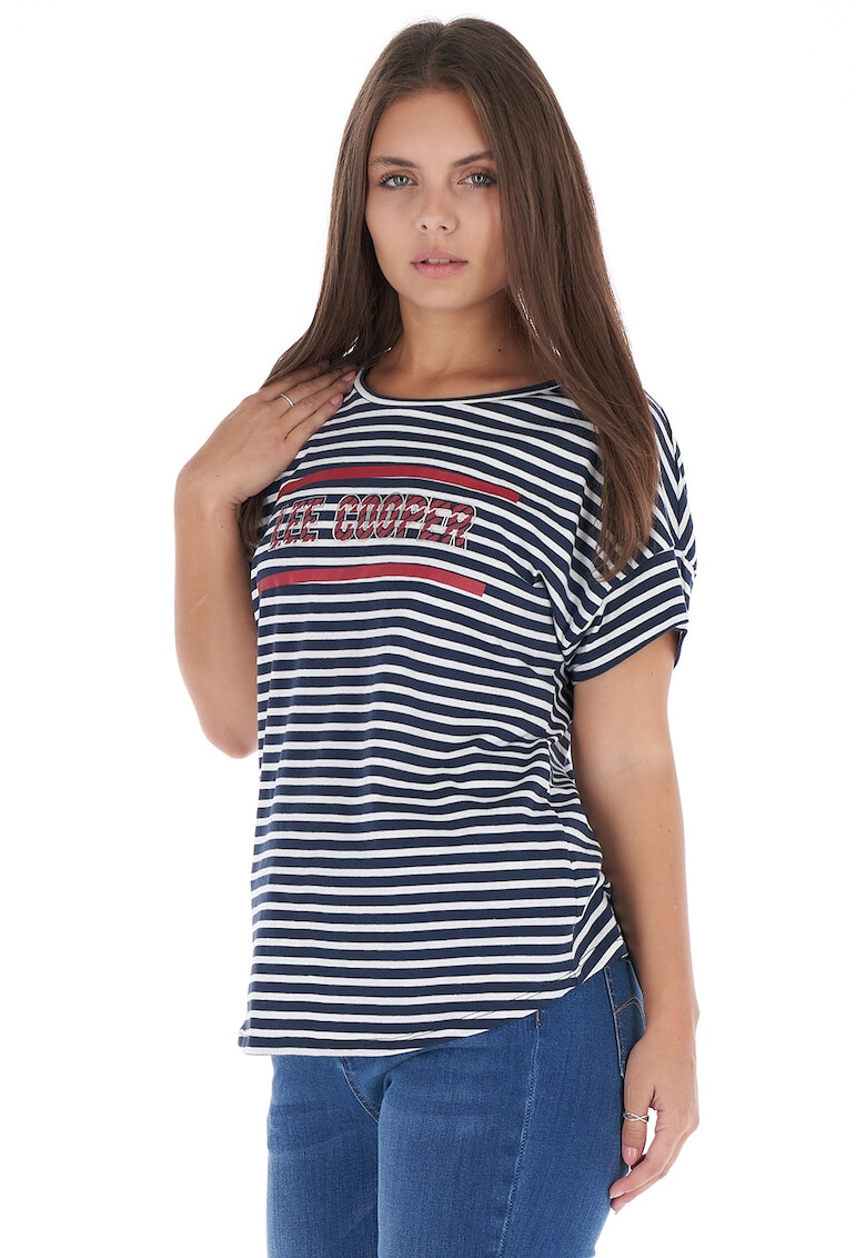 Lee Cooper Раирана тениска с лого - Pepit.bg