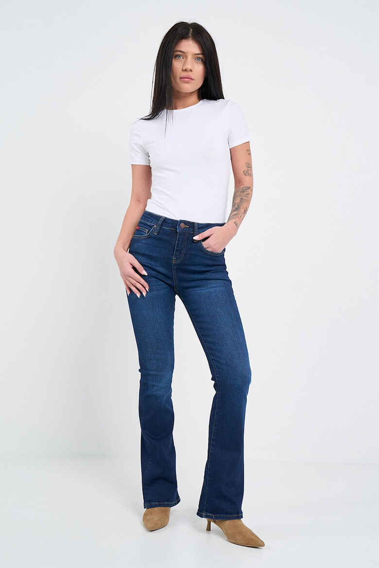 Lee Cooper Разкроени дънки с висока талия - Тъмносин - Pepit.bg