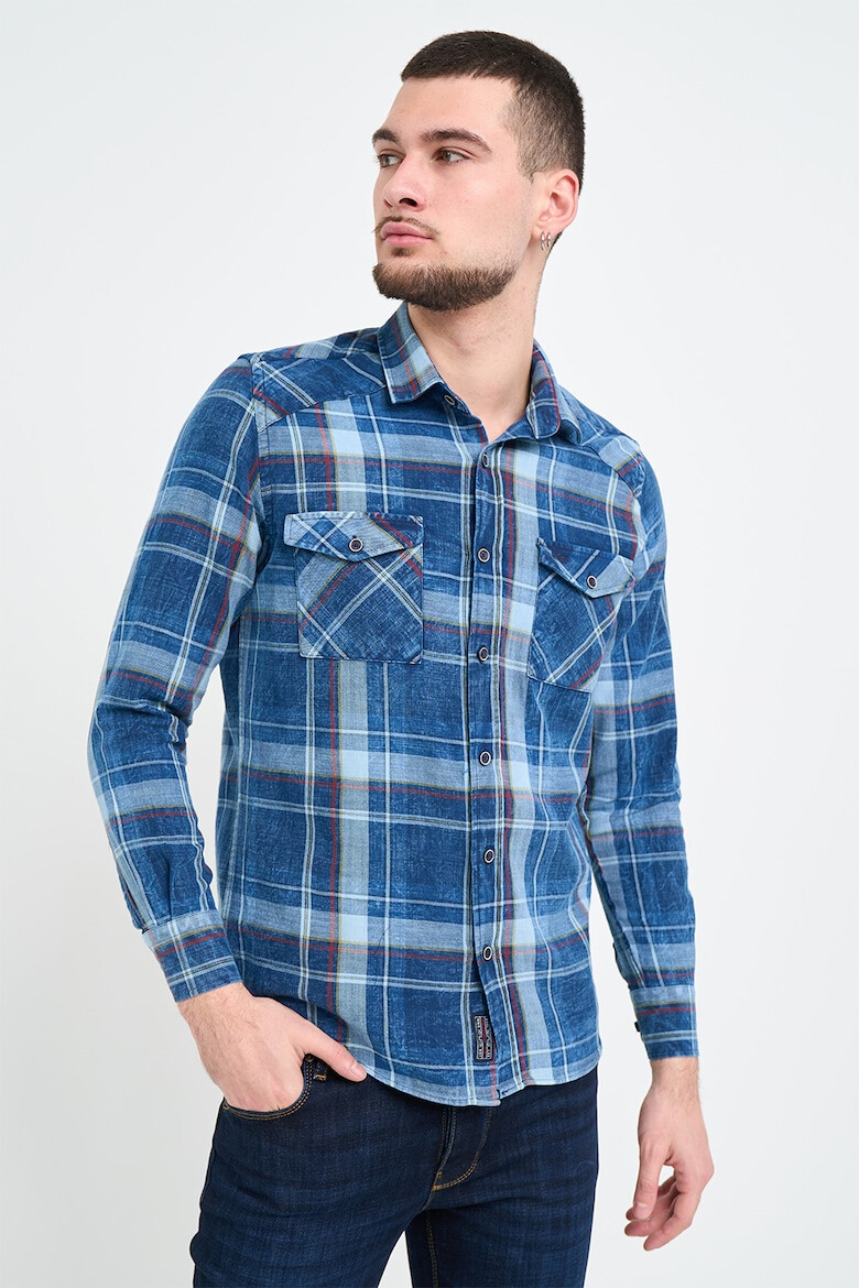 Lee Cooper Риза с джоб на гърдите - Син - Pepit.bg