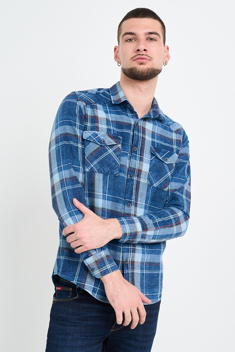 Lee Cooper Риза с джоб на гърдите - Син - Pepit.bg