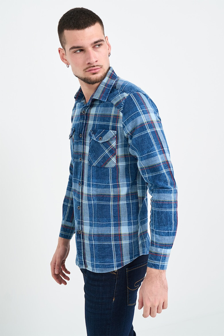 Lee Cooper Риза с джоб на гърдите - Син - Pepit.bg