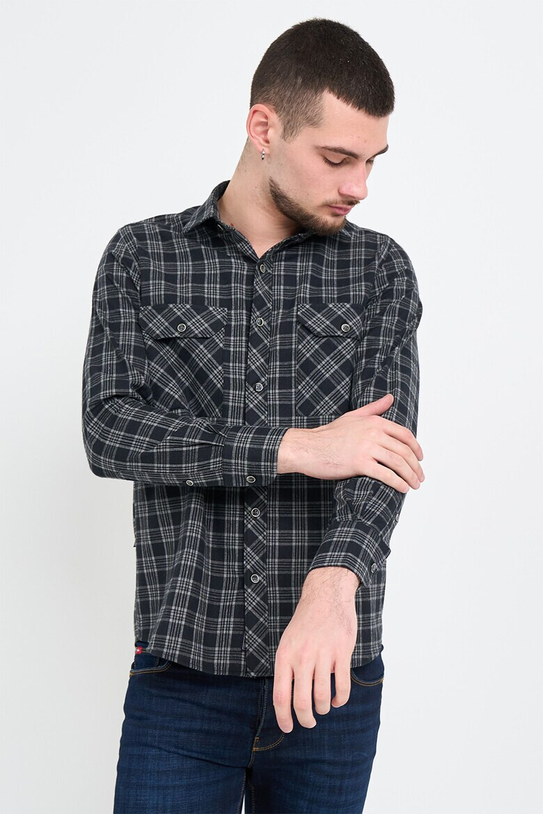Lee Cooper Риза с джобове на гърдите - Черен/Tъмносив - Pepit.bg