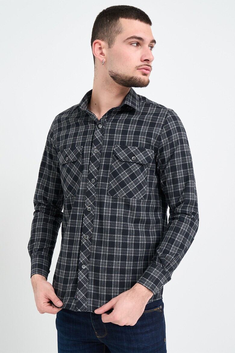 Lee Cooper Риза с джобове на гърдите - Черен/Tъмносив - Pepit.bg