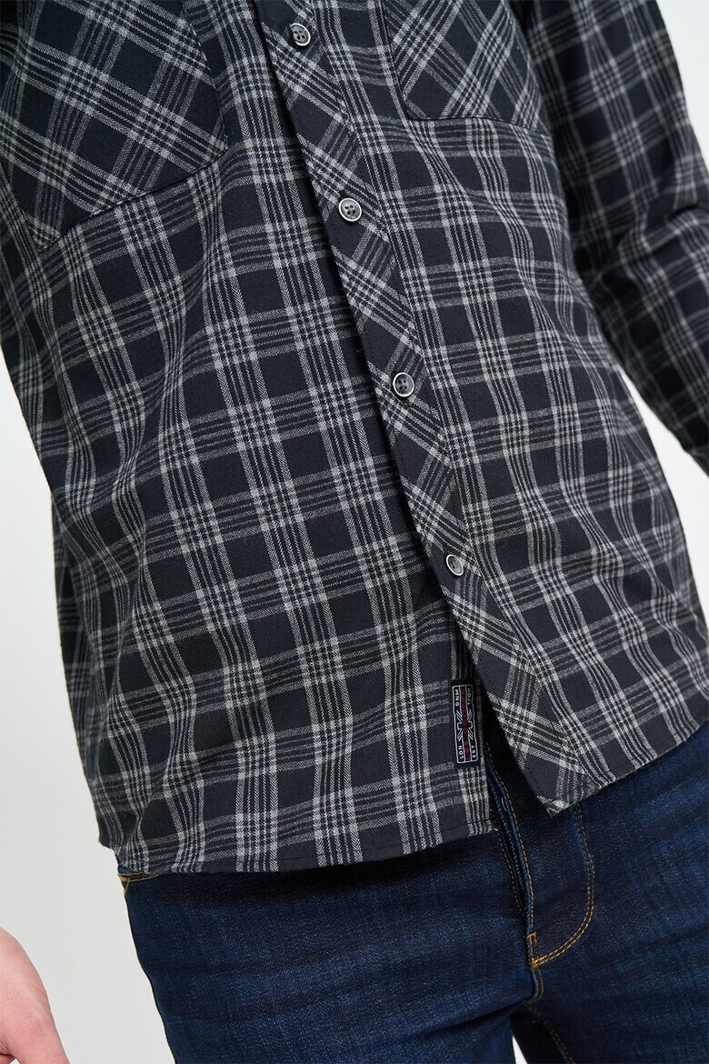 Lee Cooper Риза с джобове на гърдите - Черен/Tъмносив - Pepit.bg