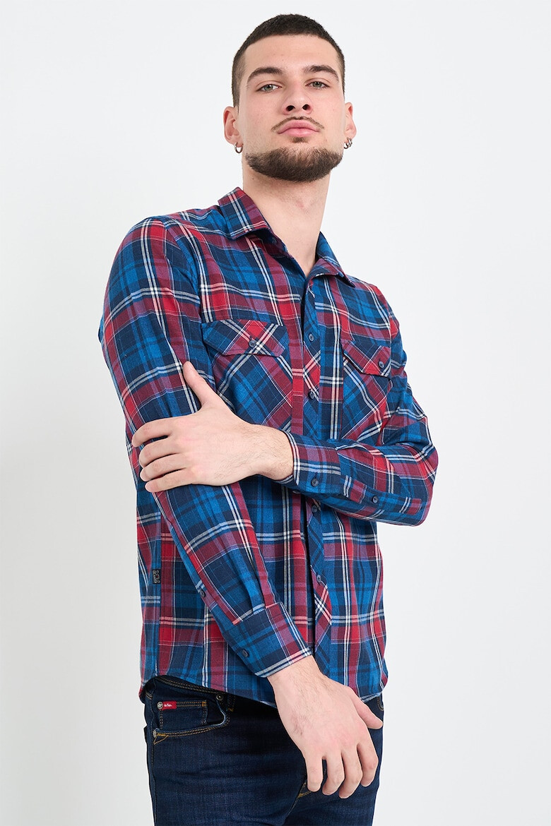 Lee Cooper Риза с джобове на гърдите - Червен/Син - Pepit.bg