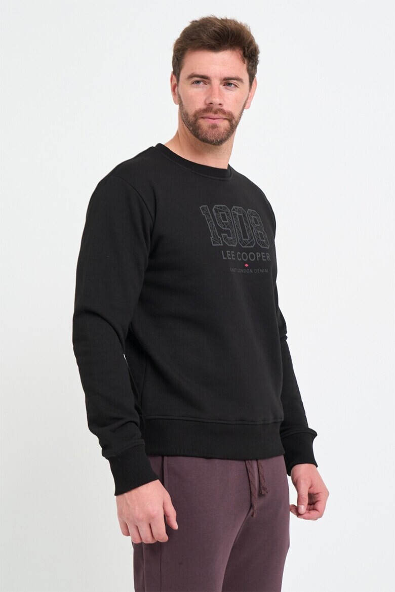 Lee Cooper Суитшърт с лого - Черен/Сив - Pepit.bg