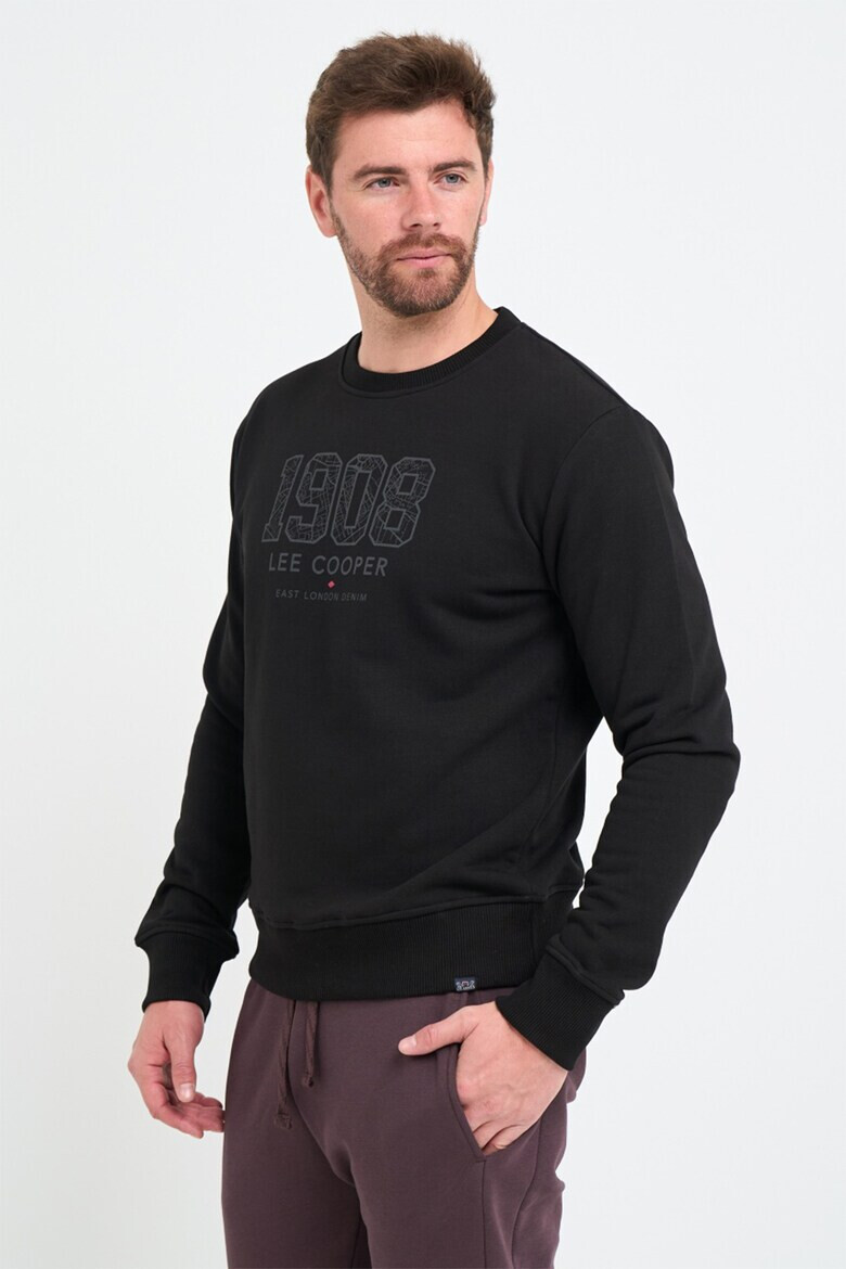 Lee Cooper Суитшърт с лого - Черен/Сив - Pepit.bg