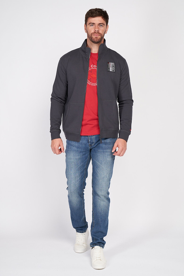 Lee Cooper Суитшърт с цип и лого-Тъмносив - Pepit.bg