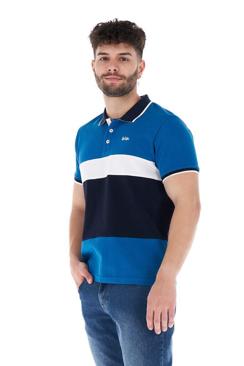 Lee Cooper Тениска от пике с яка и бродирано лого - Pepit.bg