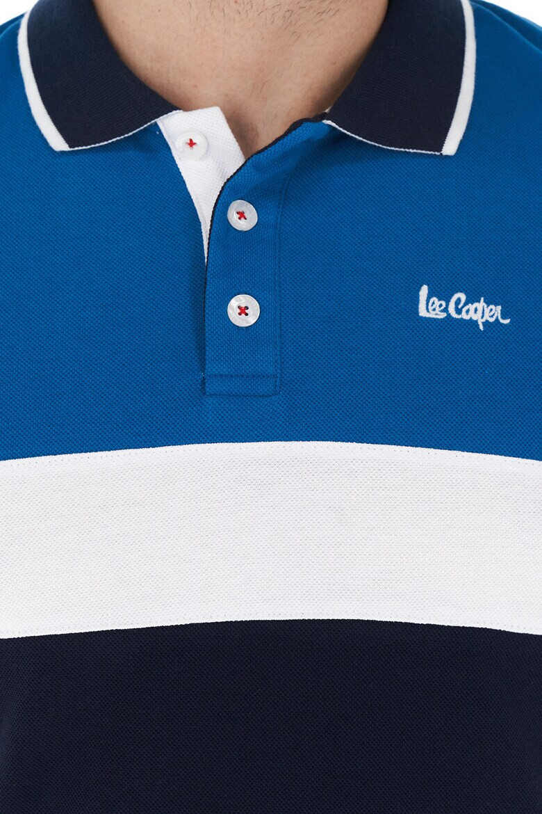 Lee Cooper Тениска от пике с яка и бродирано лого - Pepit.bg