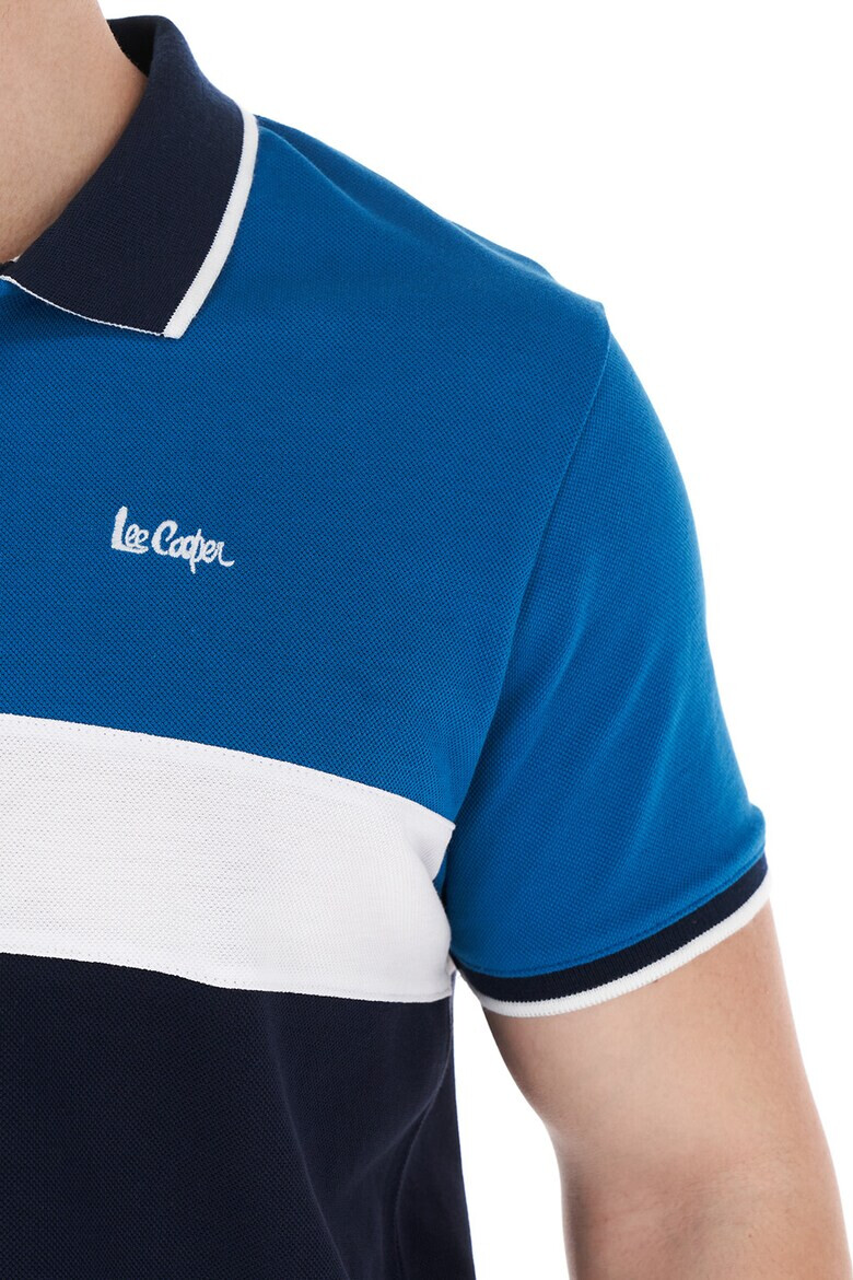 Lee Cooper Тениска от пике с яка и бродирано лого - Pepit.bg