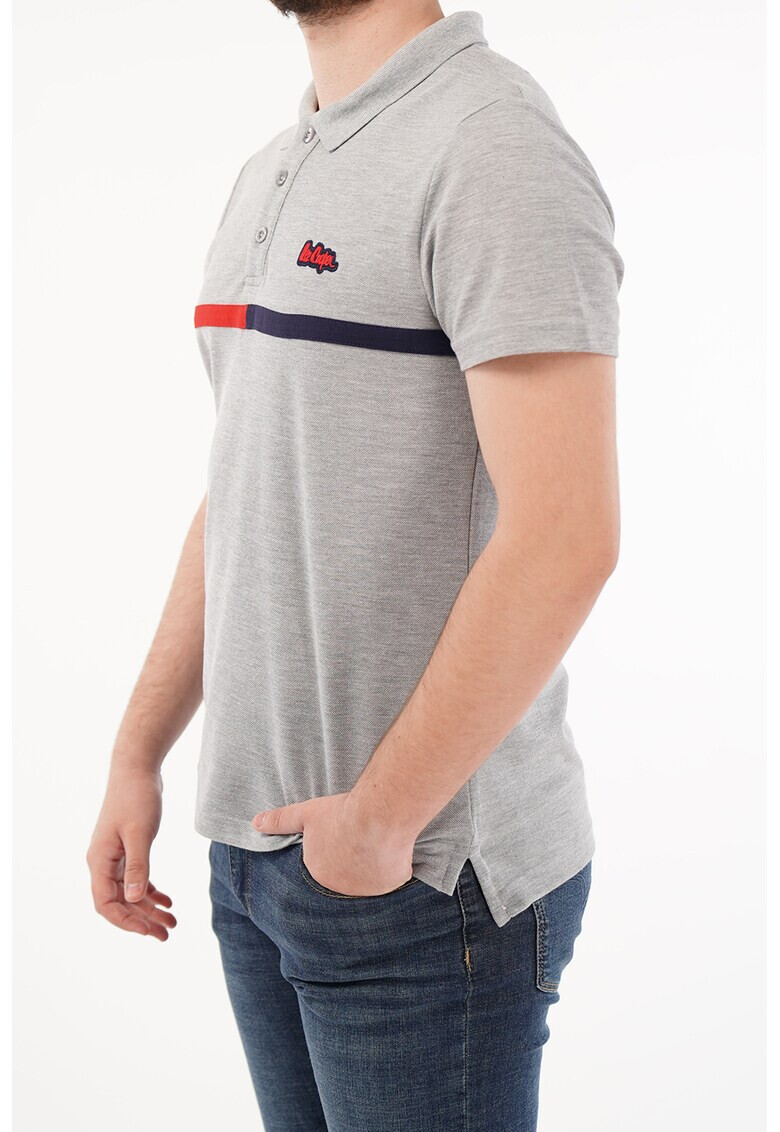 Lee Cooper Тениска от пике с яка и контрасти - Pepit.bg