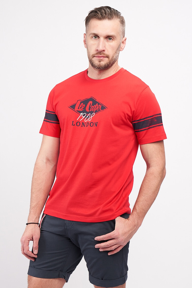 Lee Cooper Тениска с лого и овално деколте - Pepit.bg