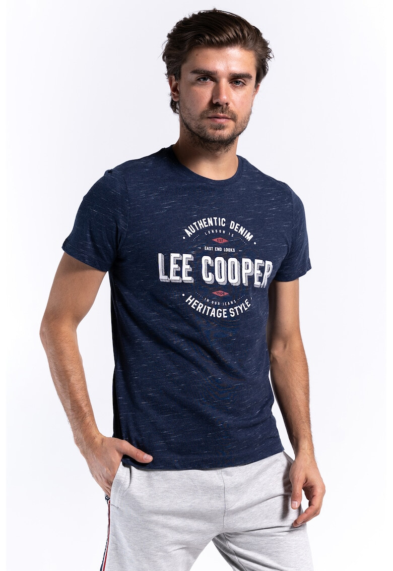 Lee Cooper Тениска с овално деколте и лого - Pepit.bg