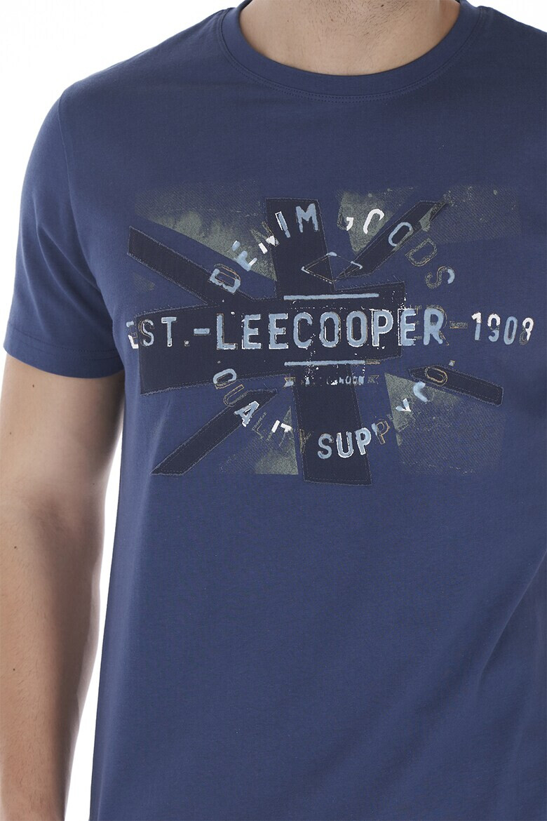 Lee Cooper Тениска с овално деколте и лого - Pepit.bg