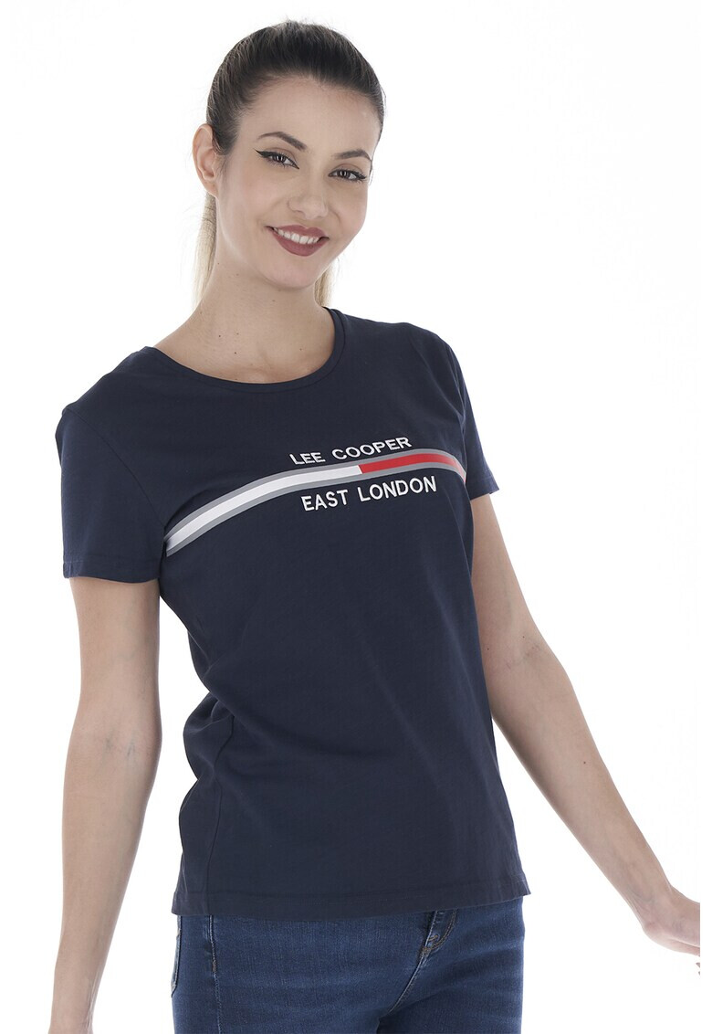 Lee Cooper Тениска с овално деколте и лого - Pepit.bg