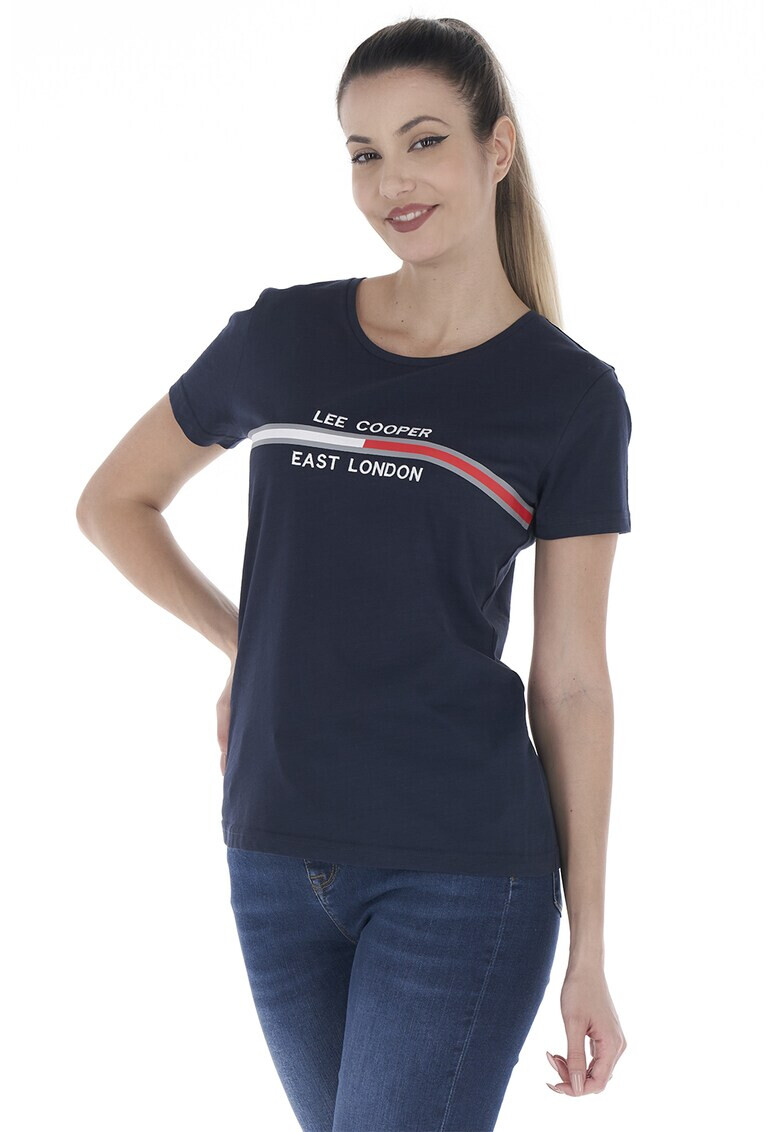 Lee Cooper Тениска с овално деколте и лого - Pepit.bg