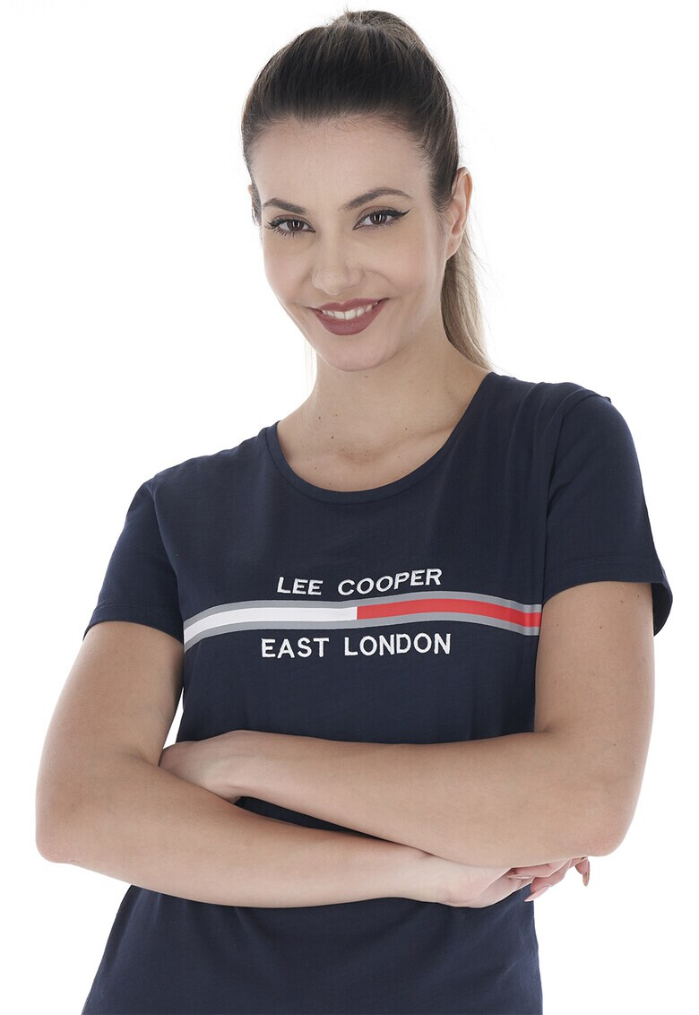 Lee Cooper Тениска с овално деколте и лого - Pepit.bg