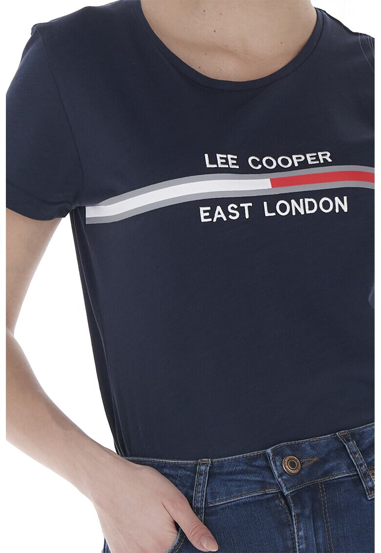 Lee Cooper Тениска с овално деколте и лого - Pepit.bg