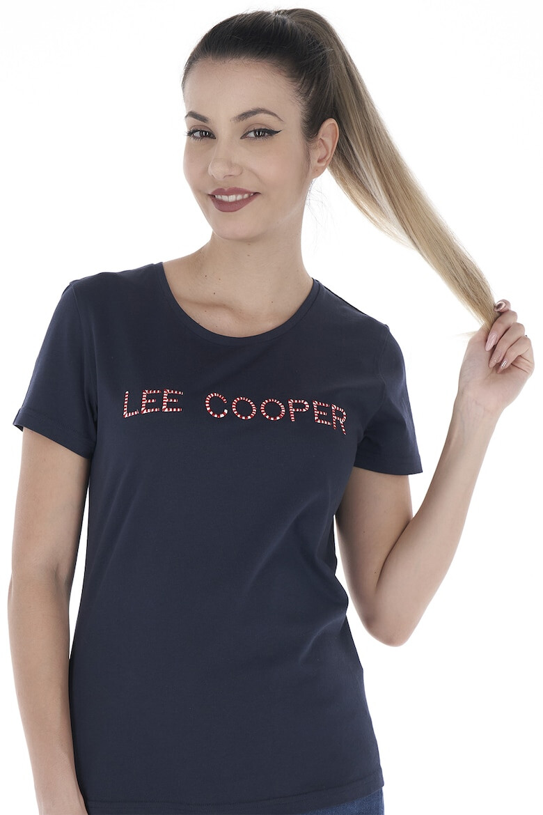 Lee Cooper Тениска с овално деколте и лого - Pepit.bg